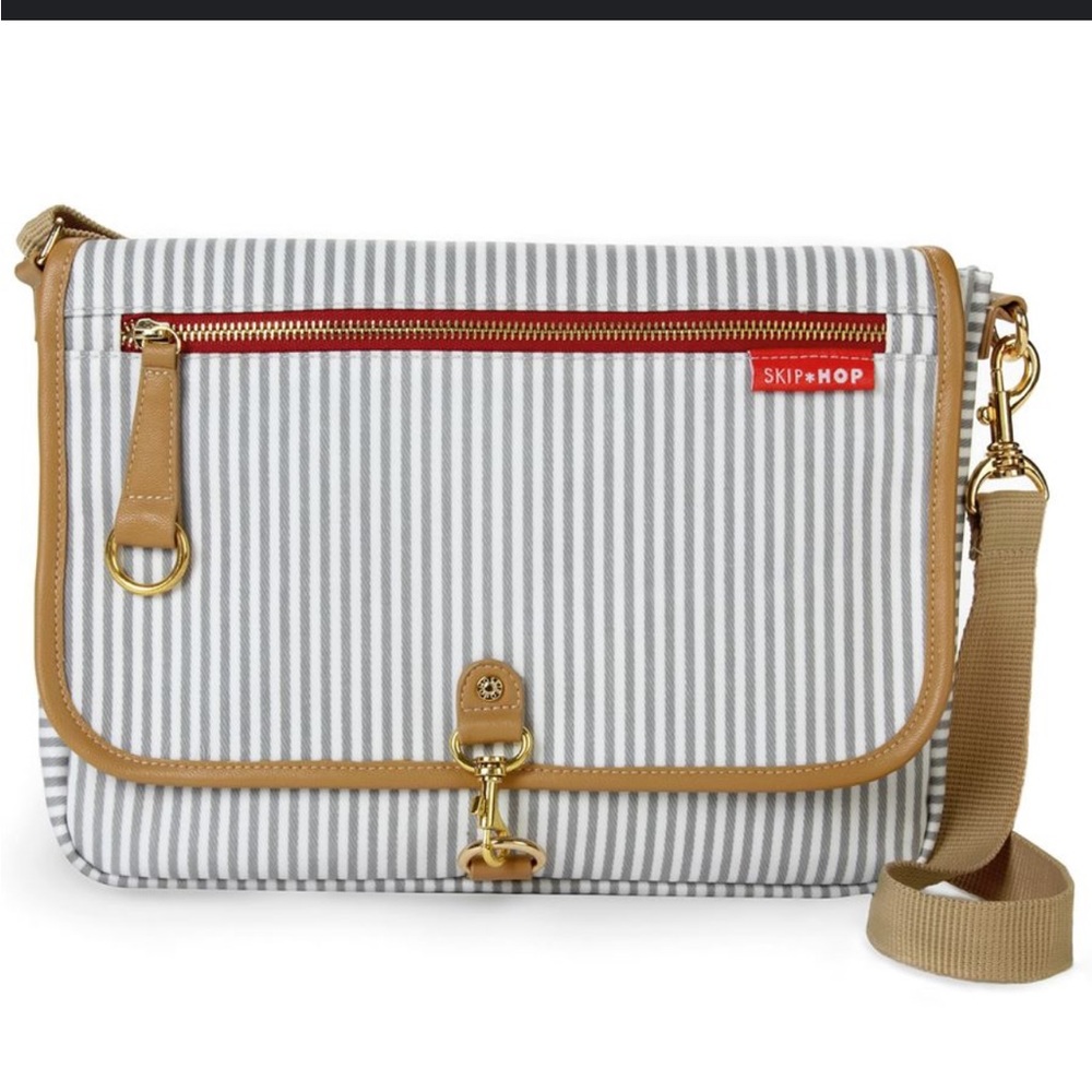 Skip Hop Diaper Clutch with Red and White Stripes